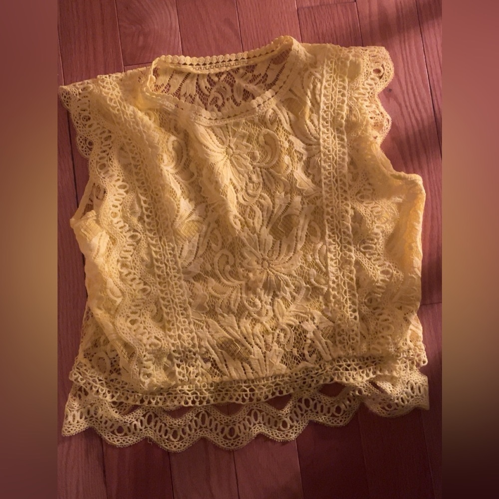 Yellow Lace Top